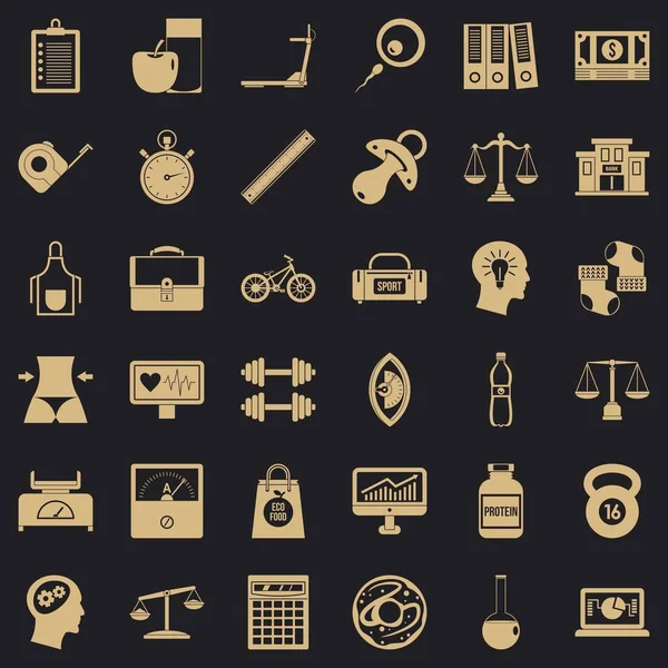 Protein Icons set, basit tarzı