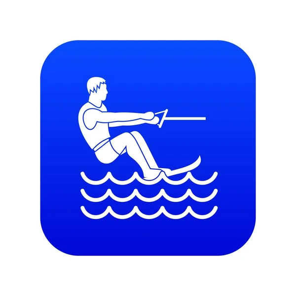 Wasserski Mann Symbol digital blau — Stockvektor
