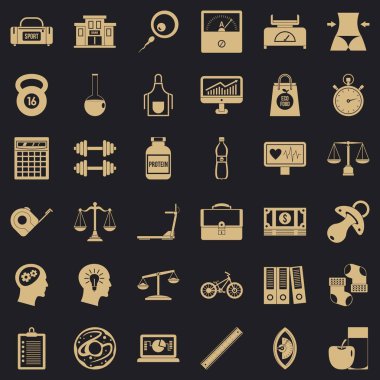 Alışveriş Icons set, basit tarzı