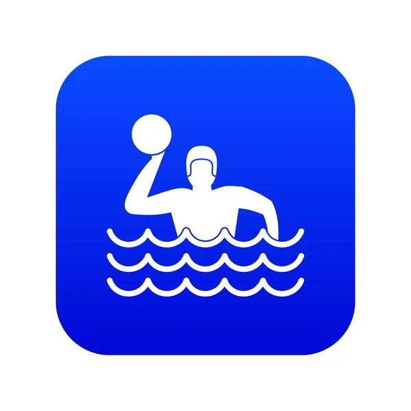 Pallanuoto icona digitale blu — Vettoriale Stock