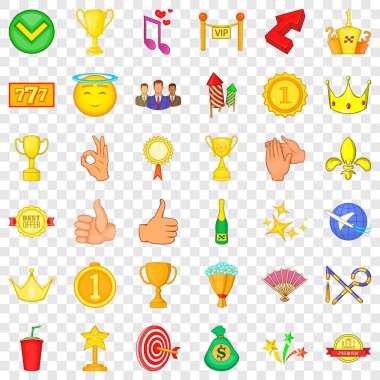 Başarı Icons set, karikatür tarzı