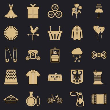 Kıyafet Icons set, basit tarzı