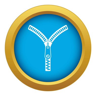 Kilit simgesi mavi vektörü izole edilmiş fermuar