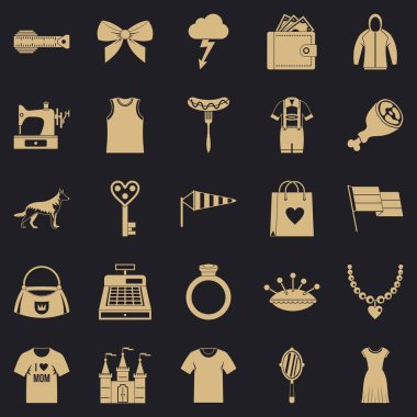 Yapmacıklık Icons set, basit tarzı