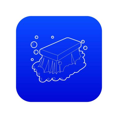 Islak temizlik simgesi mavi vektörü