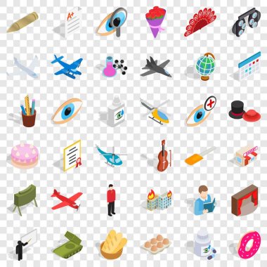 Eğilim Icons set, izometrik stili