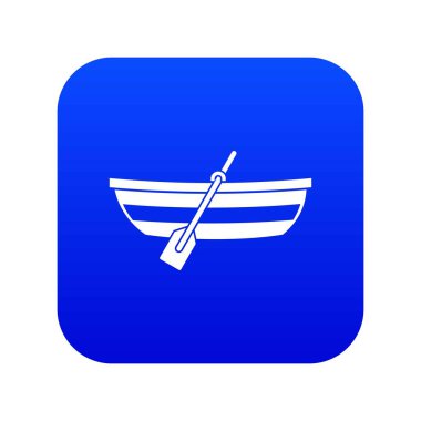 Balıkçı teknesi simgesi dijital mavi
