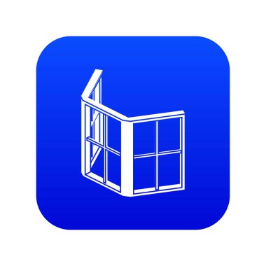 Cephe pencere çerçevesi simgesi mavi vektör