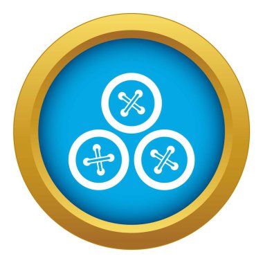 Dikiş simgesi mavi vektör izole için düğmeler