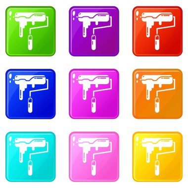 Boya silindiri simgesi, basit siyah stil