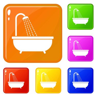 Duş simgeler vektör renk ayarla