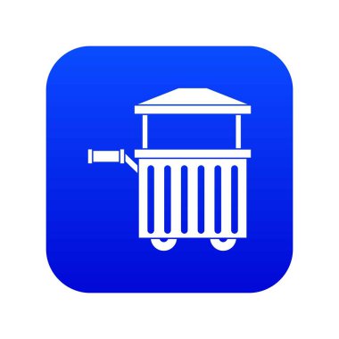 Sokak gıda sepeti simgesi dijital mavi