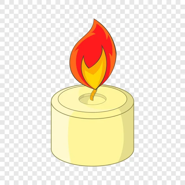 Icona della candela ardente, stile cartone animato — Vettoriale Stock