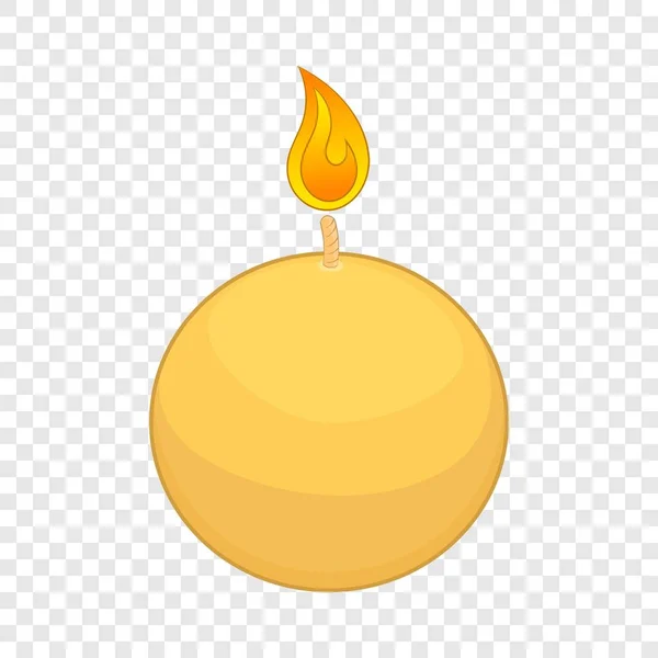 Round candle icon, cartoon style — Stock Vector