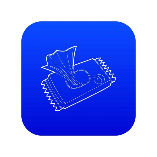 Wet wipe pack icono azul vector — Archivo Imágenes Vectoriales