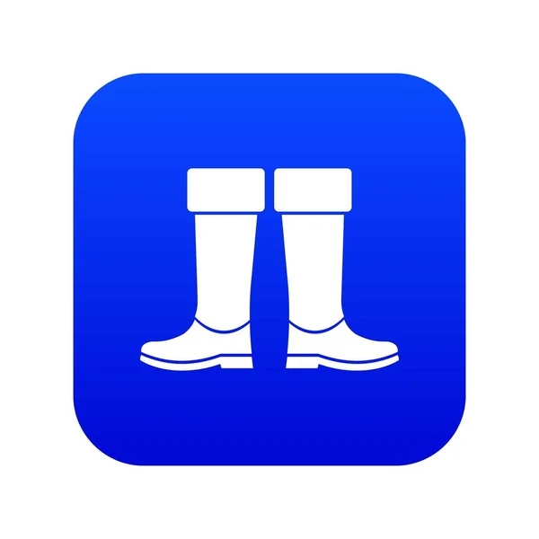 Rubber boots icon digital blue — Stock Vector
