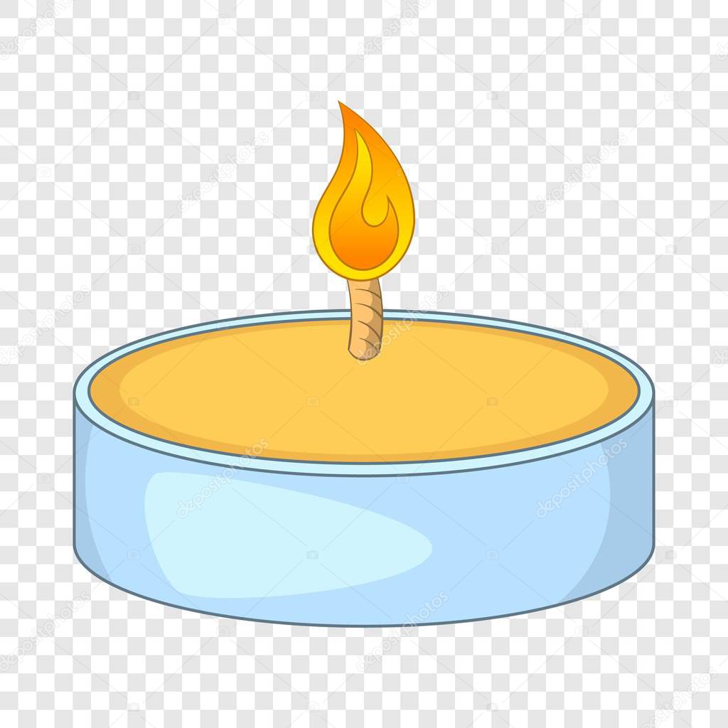 Tealight candle icon, cartoon style