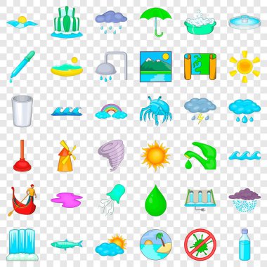 Duş Icons set, karikatür tarzı