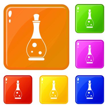 Masaj yağı simgeleri vektör renk ayarlamak