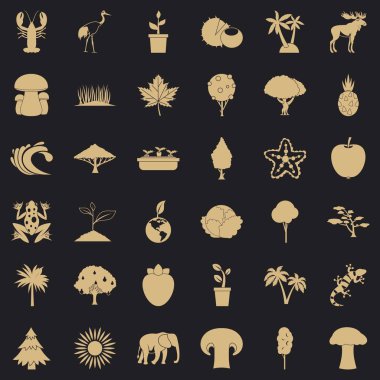 Hayvan Icons set, basit tarzı