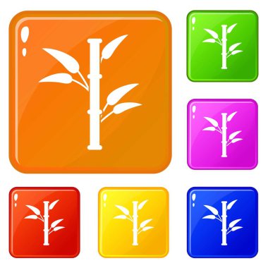 Bambu simgeleri vektör rengini ayarlar