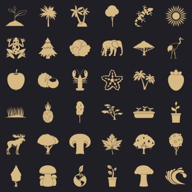 Yaz sezonu Icons set, basit tarzı