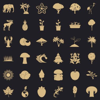 Çiçek Icons set, basit tarzı