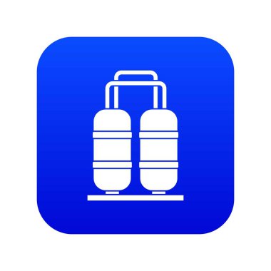 Petrol rafinerisi tesisi simgesi dijital mavi