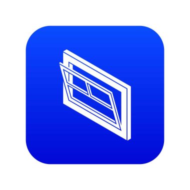 Pencere yaprağı simgesi mavi vektörü aç