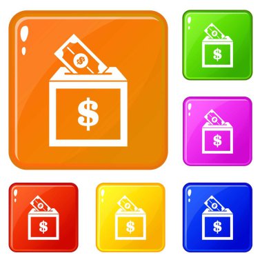 Bağış kutusu simgeleri vektör rengini ayarlar