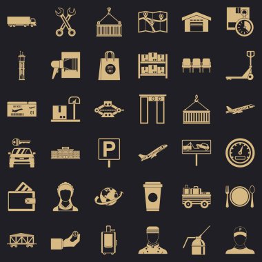 Barkod Icons set, basit tarzı