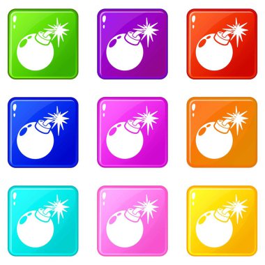 Bomba simgesi, basit siyah stil