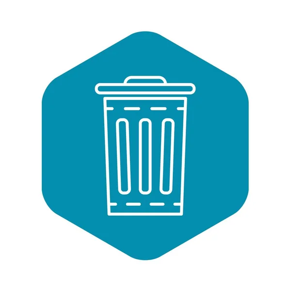 Icona cestino della spazzatura, stile contorno — Vettoriale Stock