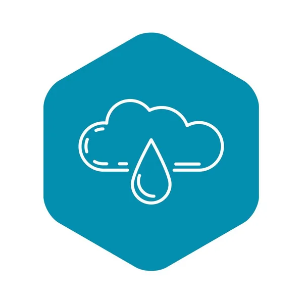 Icône de pluie Eco drop, style contour — Image vectorielle