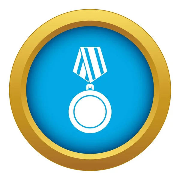 Ícone medalha vencedora vetor azul isolado — Vetor de Stock