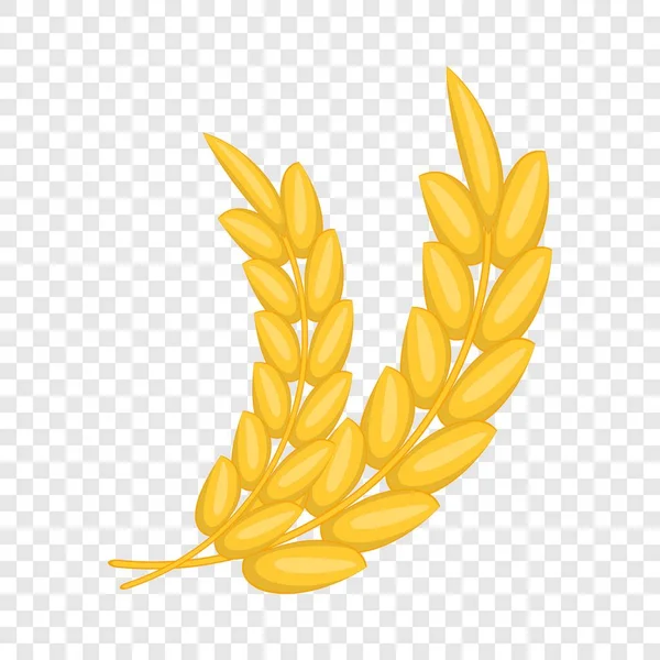 Icono de oreja de trigo maduro de oro, estilo de dibujos animados — Vector de stock