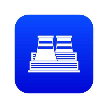 Güç istasyonu simgesi dijital mavi