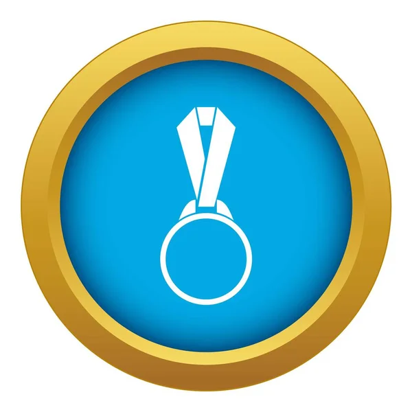 Кругла медаль зі стрічковою іконою синій вектор ізольовано — стоковий вектор
