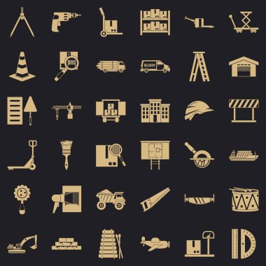 Camion icons set, simple style