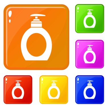Sıvı sabun simgeler vektör renk ayarla