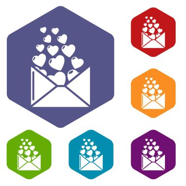 Kalp harf simgeleri vektör hexahedron