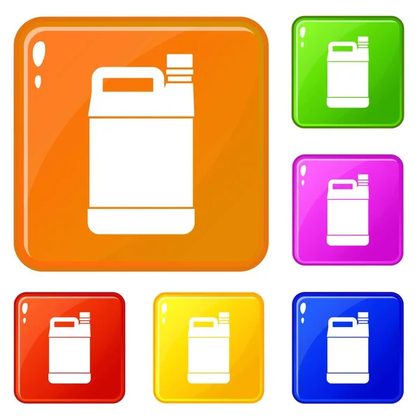 Jerrycan icons set vector color — Stock Vector