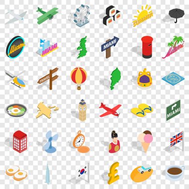 Bagaj Icons set, izometrik stili