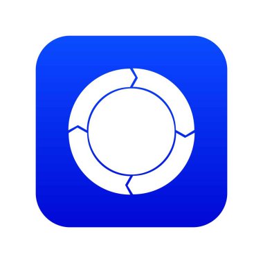 Okları simgesi dijital mavi ile diyagram pasta grafiği