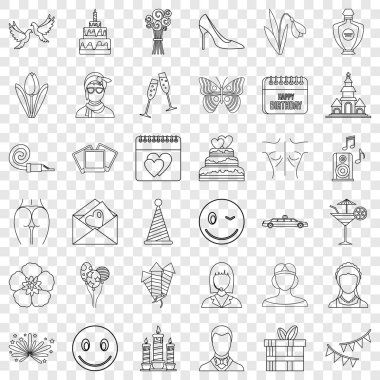 Ayakkabı Icons set, anahat stili