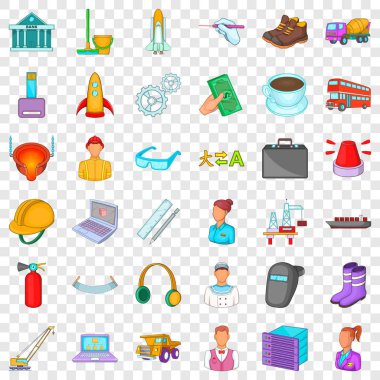 Dizüstü Icons set, karikatür tarzı