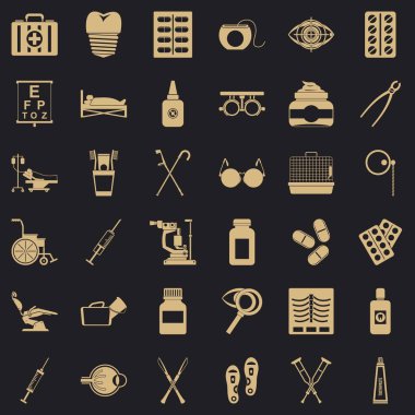Olumlu Icons set, basit tarzı
