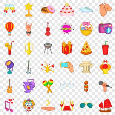 Izgara Icons set, karikatür tarzı