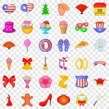 Christmas Icons set, karikatür tarzı