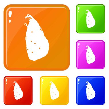 Harita Sri Lanka simgeler vektör renk ayarlamak